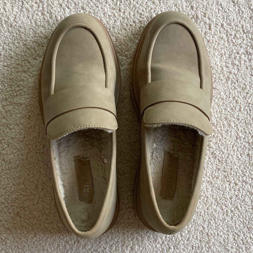 Tan Loafers with Chunky Sole